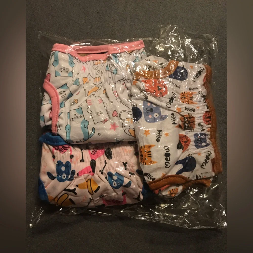 NEW Set Of 3 Reusable Cat Diapers